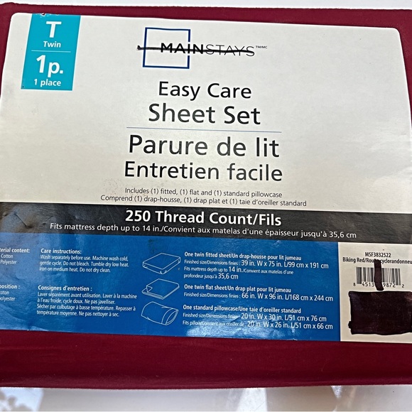 π MAINSTAYS - Twin Sheet Set - Picture 3 of 3